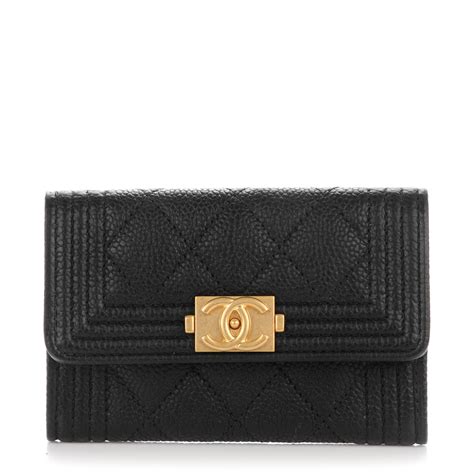 chanel boy card holder caviar|Chanel Boy Card Holder Caviar Black x GHW[New] .